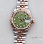 (TWS) Swiss Clone Rolex Datejust 28 Green Diamond Watch NH05 Movement